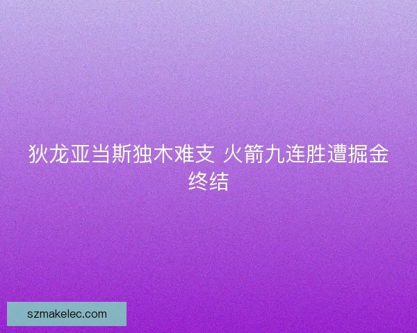 狄龙亚当斯独木难支 火箭九连胜遭掘金终结