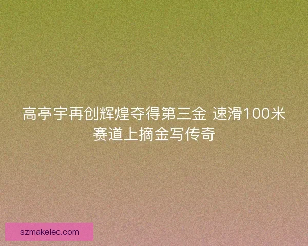 高亭宇再创辉煌夺得第三金 速滑100米赛道上摘金写传奇 高亭宇再创辉煌夺得第三金 速滑100米赛道上摘金写传奇